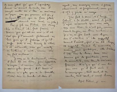 MORAND, Paul. 1 lettre et 1 carte postale...