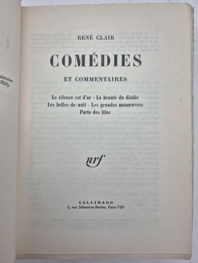 [CINEMA]CLAIR, René. Comédies et commentaires.

Les...
