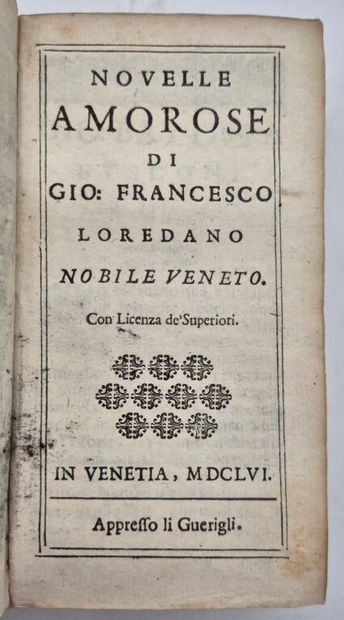 LOREDANO, Giovan Francesco. Six oeuvres dont...