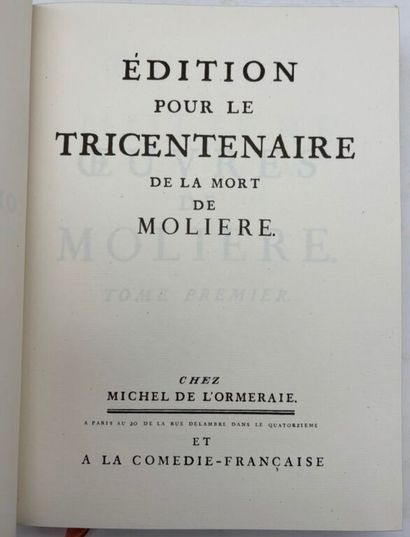 MOLIÈRE. Oeuvres.

Beau facsimilé de l'édition...