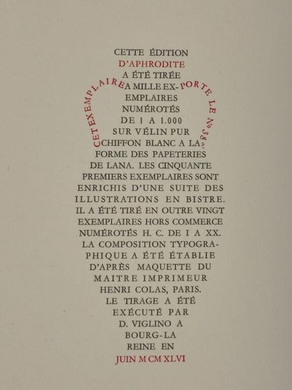 LOUŸS, Pierre et THÉOCRATÈS. Aphrodite. Moeurs...