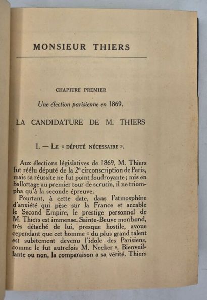 DREYFUS, Robert. Monsieur Thiers contre l'Empire,...