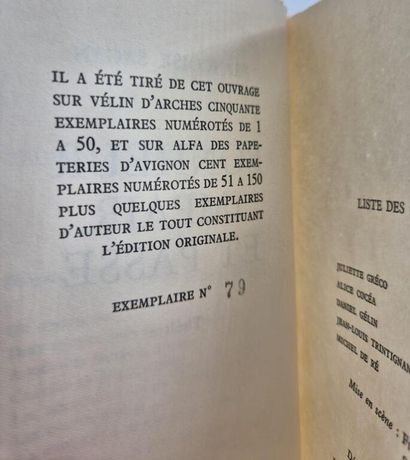 SAGAN, Françoise. Bonheur impair et passe.

Paris,...