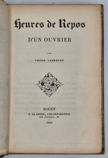LEBRETON, Théodore. Heures de repos d'un...