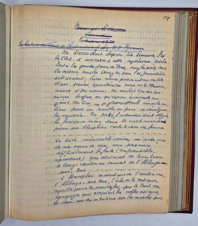 ROUFF, Marcel. Manuscrit autographe : 