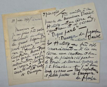 DUNOYER DE SEGONZAC, André. Deux cartes postales...