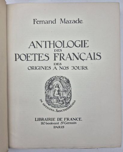 MAZADE, Fernand. Anthologie des poètes français...