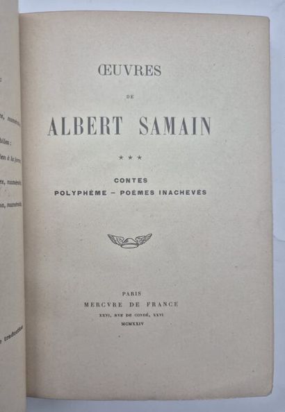 SAMAIN, Albert. Oeuvres I, II et III.

Paris,...