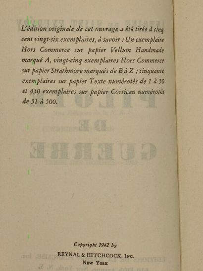 SAINT-EXUPÉRY, Antoine de. Pilote de guerre.

New...