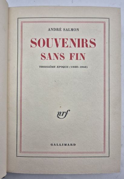 SALMON, André. Souvenirs sans fin.

Edition...