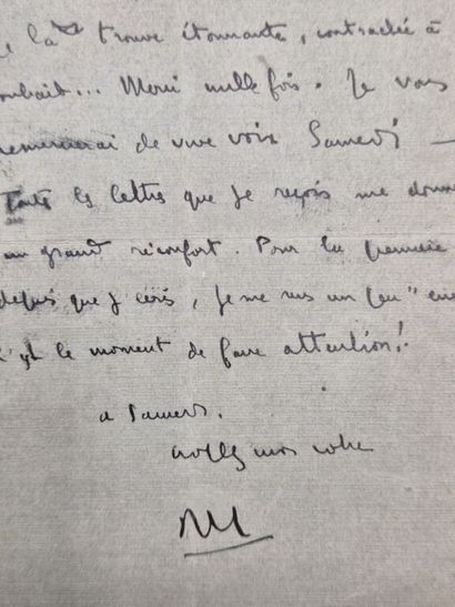 MAURIAC, François. Carte-lettre autographe...