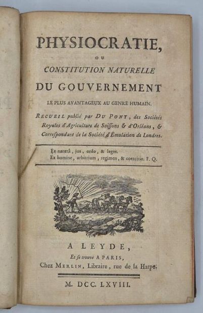 [DUPONT DE NEMOURS]QUESNAY, François. Physiocratie,...