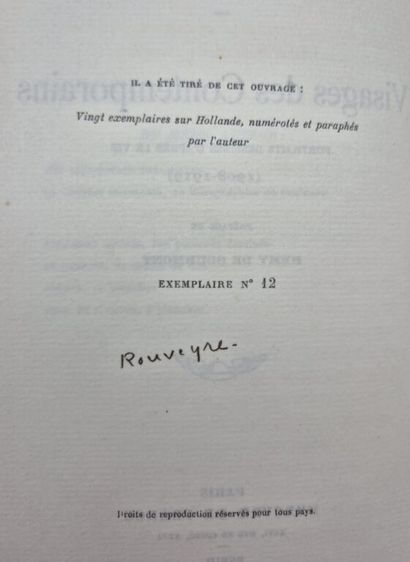 ROUVEYRE, André. Visages des contemporains.

Edition...