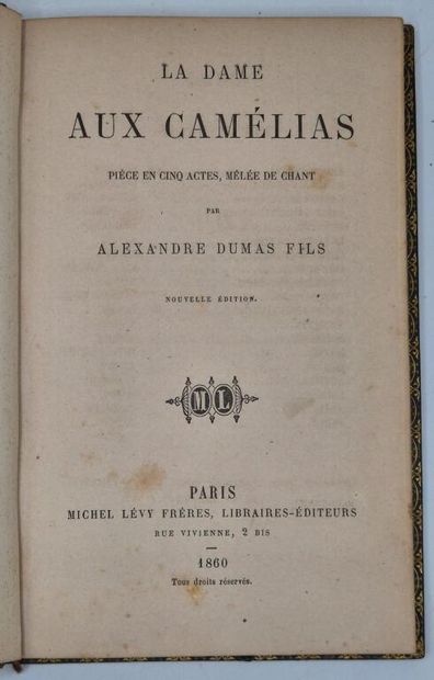 DUMAS fils. La Dame aux camélias. Pièce en...