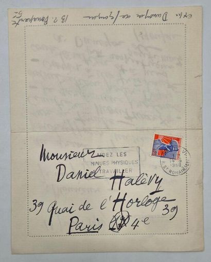 DUNOYER DE SEGONZAC, André. Deux cartes postales...