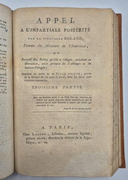 [REVOLUTION] ROLAND, Jeanne-Marie Phlipon...