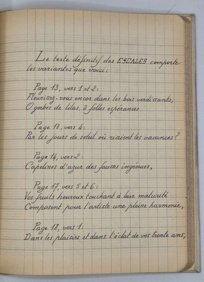 REY, Maurice. Manuscrit recopié de ses parutions...