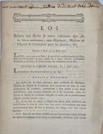 [REVOLUTION -MARIBON DE MONTAUT]. 29 lois...