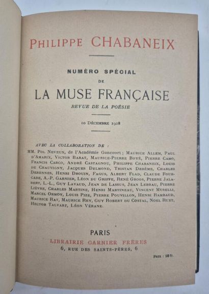 [CHABANEIX]. Philippe Chabaneix. Numéro spécial...