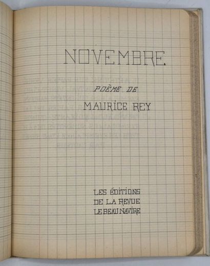 REY, Maurice. Manuscrit recopié de ses parutions...