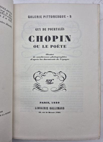 [MUSIQUE]POURTALÈS, Guy. Chopin ou le poète.

Paris,...