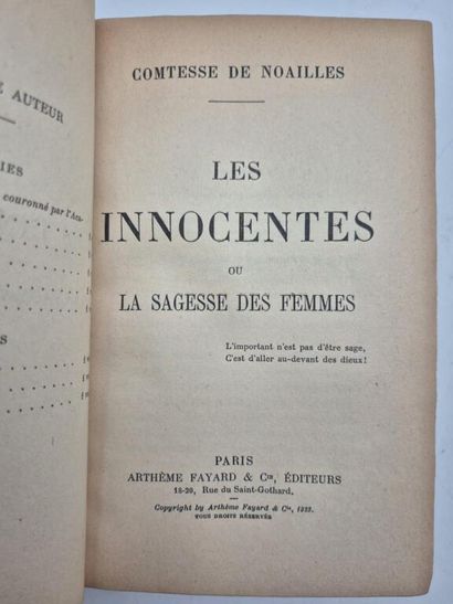 NOAILLES, Anna de. Les Innocentes ou la sagesse...