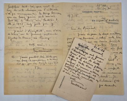 MORAND, Paul. 1 lettre et 1 carte postale...