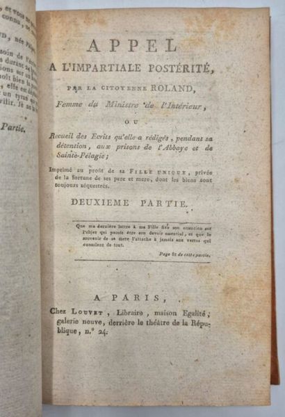 [REVOLUTION] ROLAND, Jeanne-Marie Phlipon...