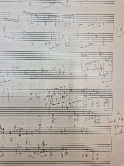 [MUSIQUE]FRANÇAIX, Jean. Partition autographe...