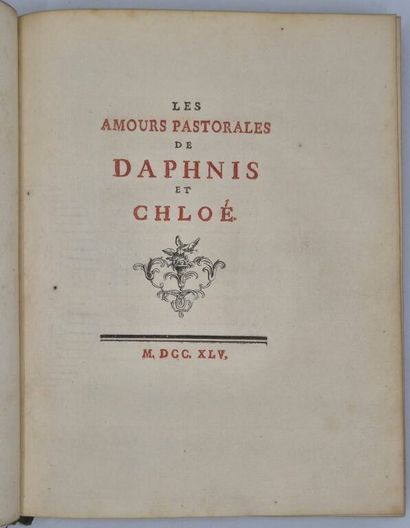 LONGUS. Les Amours pastorales de Daphnis...