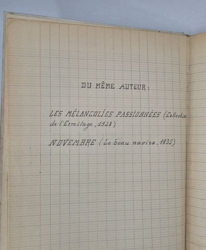 REY, Maurice. Manuscrit recopié de ses parutions...