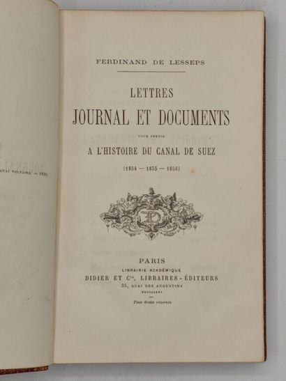 LESSEPS, Ferdinand de. Lettres, journal et...