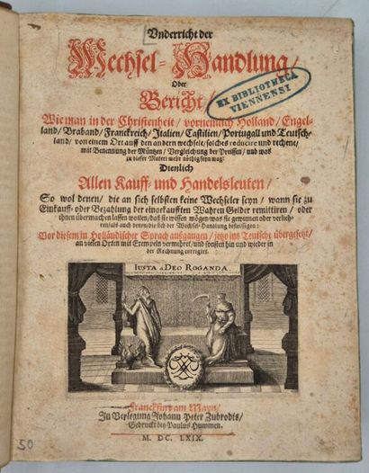 [COMMERCE XVIIe]. Unterricht der Wechsel-Handlung,...