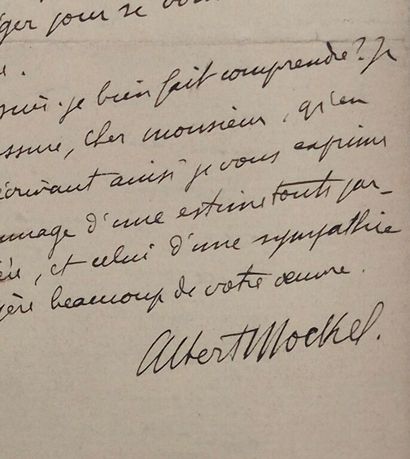 MOCKEL, Albert. Lettre autographe signée...