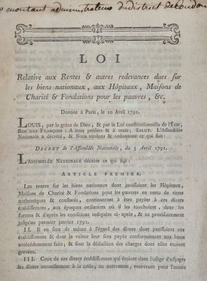 [REVOLUTION -MARIBON DE MONTAUT]. 29 lois...