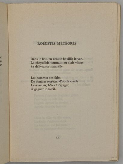 CHAR, René. Commune présence.

Paris, Gallimard,...