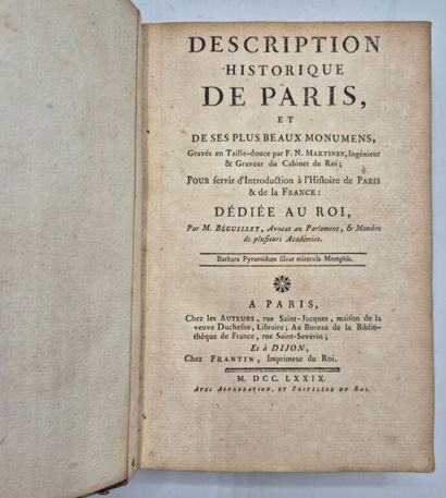 [PARIS]BEGUILLET, Edme. Description historique...