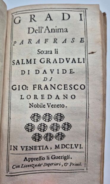 LOREDANO, Giovan Francesco. Six oeuvres dont...