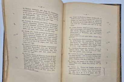 [CHASSE]. Catalogue de livres sur la chasse...