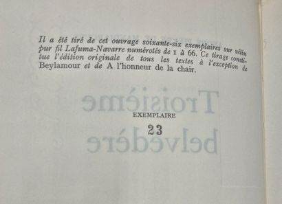PIEYRE DE MANDIARGUES, André. Troisième belvédère.

Paris,...