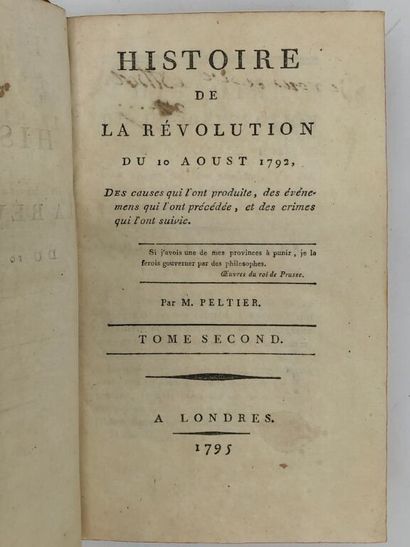 [REVOLUTION]PELTIER, M. Histoire de la Révolution...