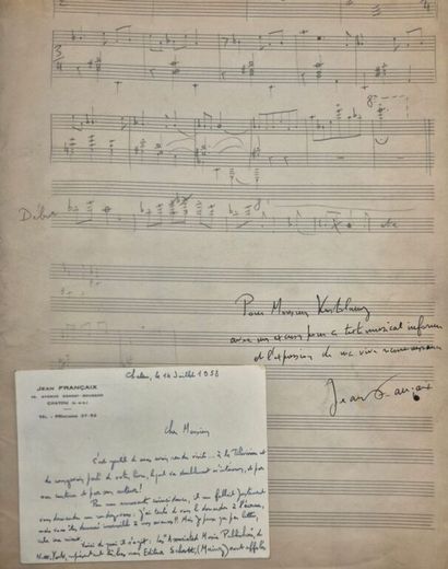 [MUSIQUE]FRANÇAIX, Jean. Partition autographe...