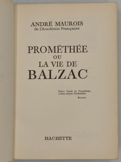 MAUROIS, André. Prométhé ou la vie de Balzac.

Exemplaire...