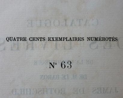 [BIBLIOPHILIE - ROTHSCHILD] PICOT, Émile....