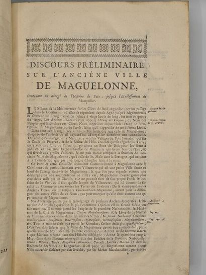 [MONTPELLIER] AIGREFEUILLE, Charles d'. Histoire...