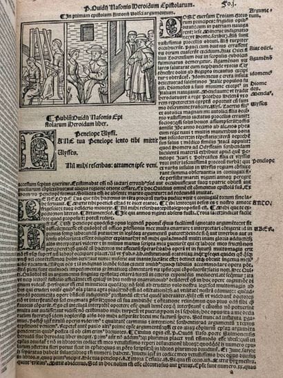 OVIDE. Epistole Ovidii cum commento. Publii...