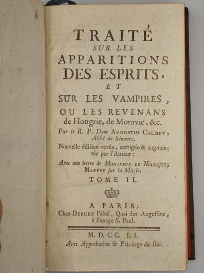 [VAMPIROLOGIE]CALMET, Augustin. Traité sur...