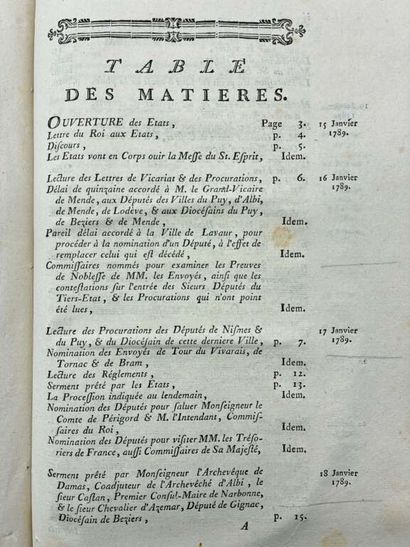 [LANGUEDOC]. Minutes of the Assembly of the...