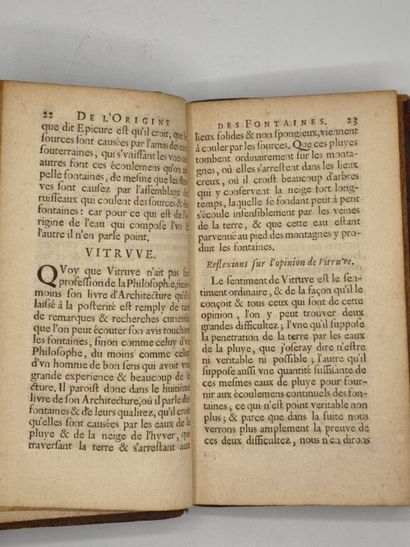 [PERRAULT, Pierre]. De l'origine des fontaines.

Édition...