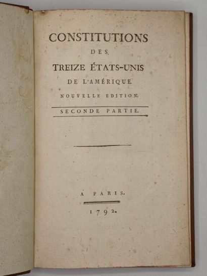 [ETATS-UNIS - FRANKLIN, Benjamin et LA ROCHEFOUCAULD,...